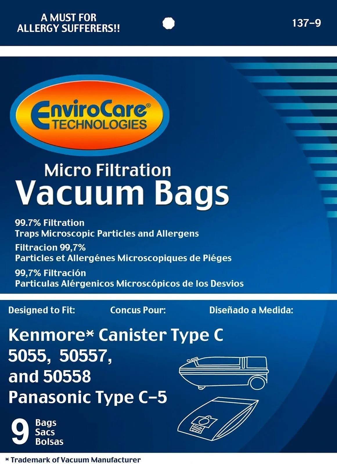 Kenmore Canister Vacuum Bags 50558, 5055, 50557