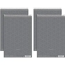 TOPS Prism Steno Books, 6" x 9", Gregg Rule, Gray Paper, 80 Sheets, Perforated, 4 Pack (80274)