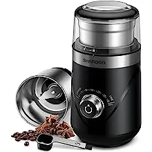 SHARDOR Adjustable Coffee Grinder Electric,Grain mills, Herb Grinder, Spice Grinder, Coffee Bean Grinder, Espresso Grinder with 1 Removable Stainless Steel Bowl, Black