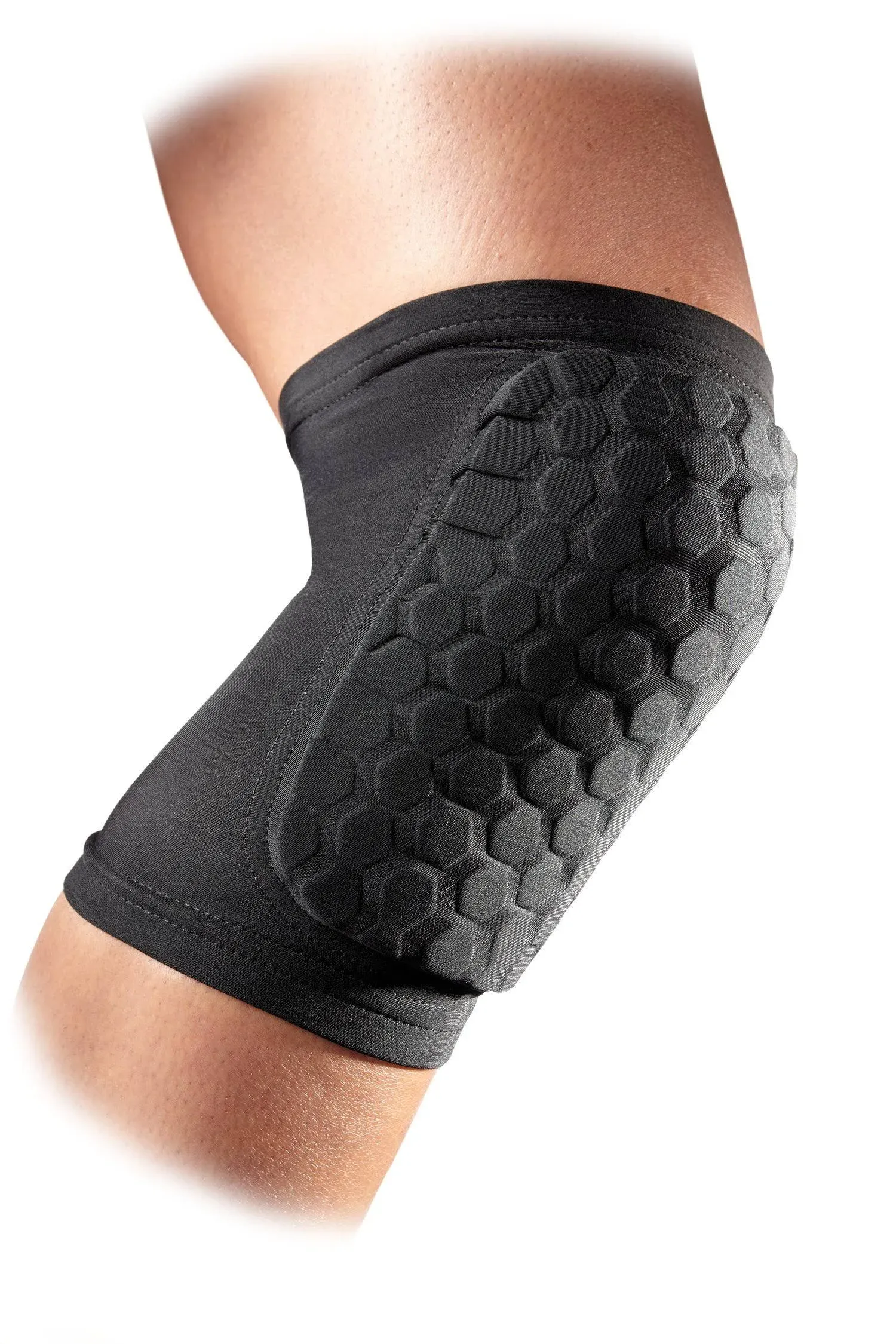 McDavid Hex Pads for Knees, Elbows & Shins, Moisture Wicking with HEX Technology, Black, Adult, L