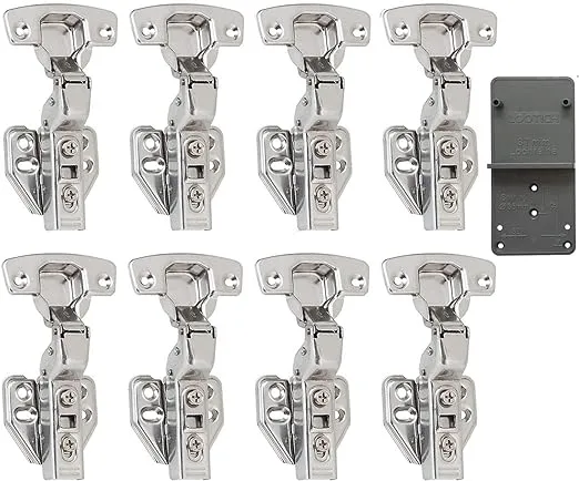 110 Deg Kitchen Units Concealed Cabinet Door Mute Hinges 35mm Soft Close Inset and Embed Mounting 8 Pieces (Include Drilling Jig)