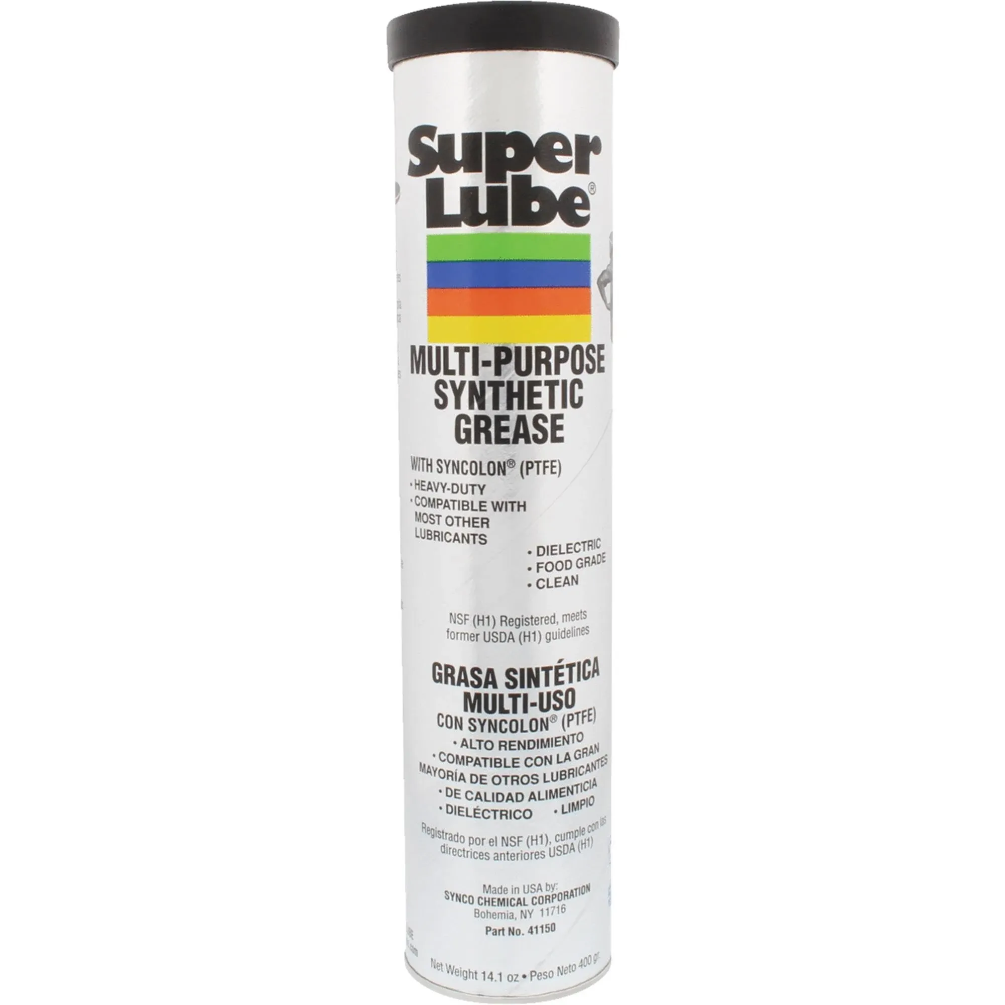 SUPER LUBE Multipurpose Grease: Multi-Purpose Synthetic Grease, 14 oz, Cartridge, H1 Food Grade