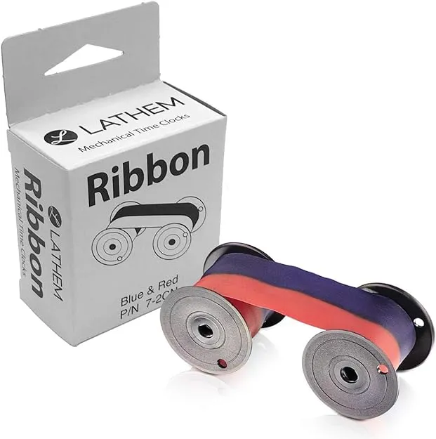 Lathem Mechanical Time Clock Ribbon, Nylon, For Use with Lathem Series 2000, 3000 and 4000, Red/Blue (7-2CN), Medium