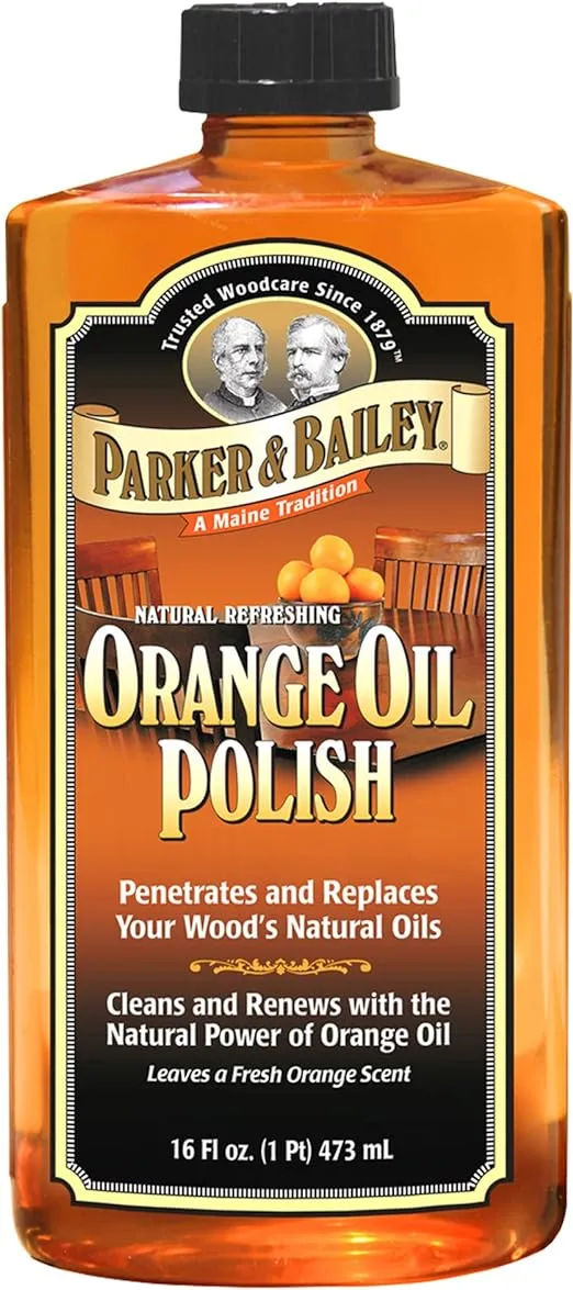 ORANGE OIL POLISH - Natural Orange Scented Wood Cleaner &amp; Furniture Polish, C...