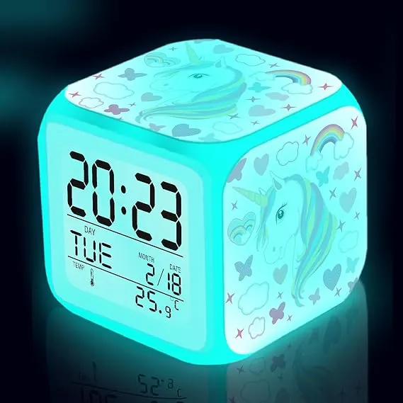 Baseball Alarm Clock for Kids, Battery Operated Glowing Desktop Alarm Clock for Boys Age 6-13 Bedroom Table Study Decor Gift Ideas (3.15x3.15x3.15inch)