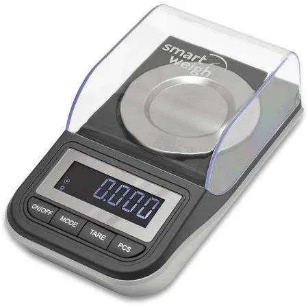 Smart Weigh 50g x 0.001 Grams, Premium High Precision Digital Milligram Scale, Includes Tweezers, Calibration Weights,Three Weighing Pans and Case