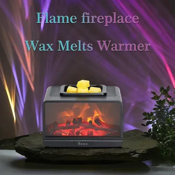 MeplLivs Dynamic Flame Fireplace Electric Wax Melt Warmer PTC Heating Plate Monochromatic Wax Burner Fragrance Wax Warmer for Home Office Gifts & Decor (Red Copper)