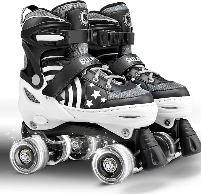 SULIFEEL Ice Snow 4 Size Adjustable Light up Roller Skates for Girls Boys for Kids MediumSULIFEEL Ice Snow 4 Size Adjustable Light up Roller Skates for Girls Boys for Kids Medium