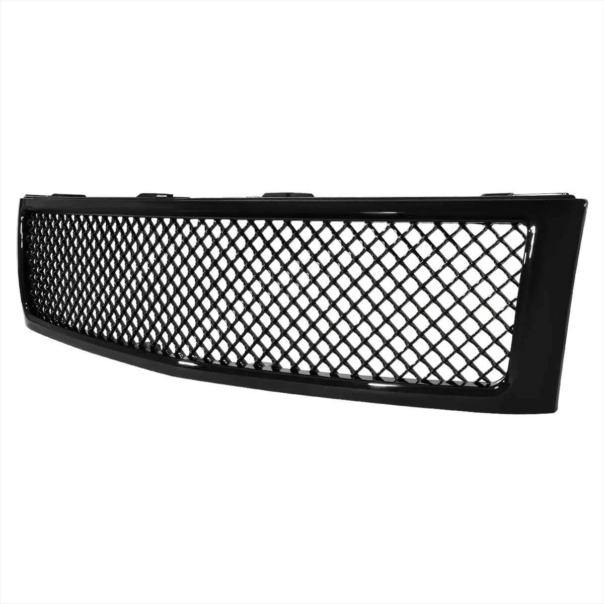 2007-2013 Chevrolet Silverado 1500 Pickup Glossy Black Front Hood Mesh Grille