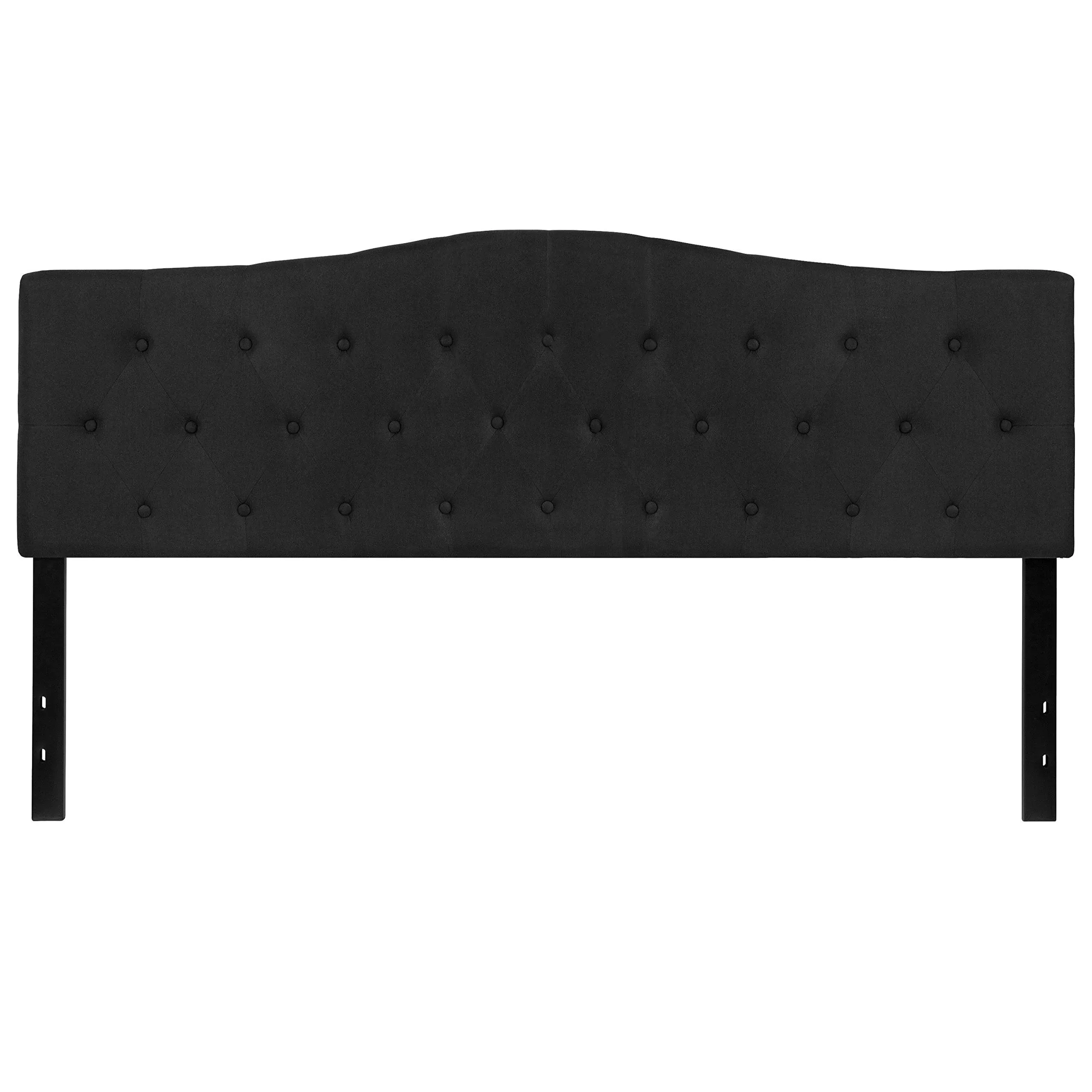 Flash Furniture Cambridge Tufted Upholstered King Size Headboard in Black Fabric