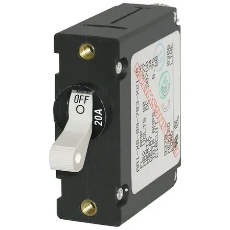 Blue Sea Systems 7214-BSS A-Series White Toggle Circuit Breaker - Single Pole, 20A