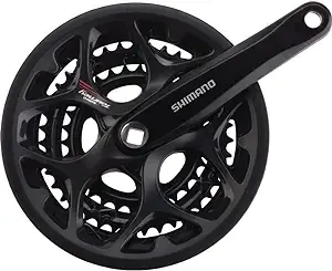 Shimano Tourney FC-A073 Crankset - 170mm, 7/8-Speed, 50/39/30t, Riveted, Square Taper JIS Spindle Interface, Black