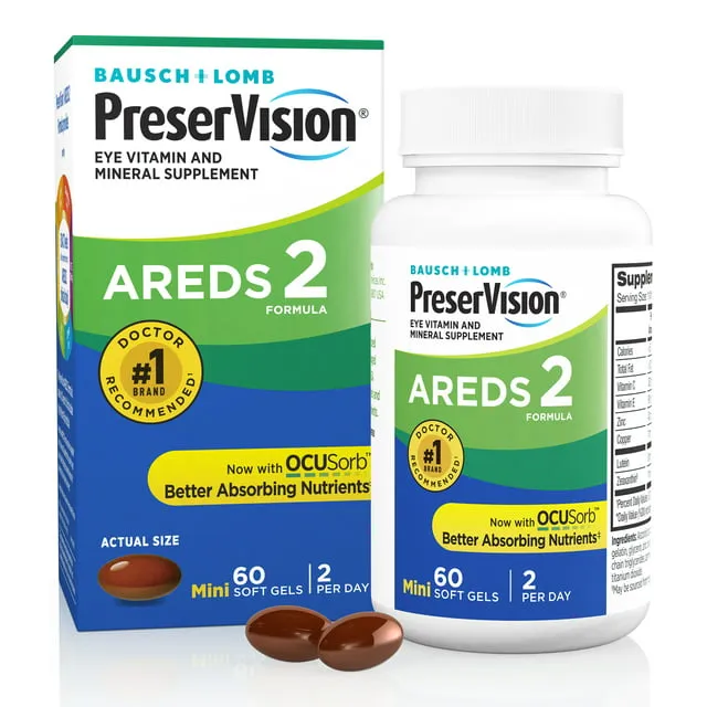 Bausch + Lomb, Bausch + Lomb PreserVision Areds 2 Formula Soft Gels, 60 Softgels