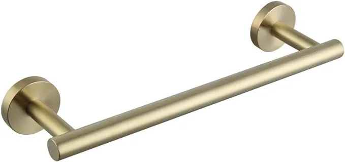 Single Towel Bar for Bathroom SUS304 Stainless Steel 12-Inch Towel Holder, Wall Mount Towel Bar Rod Hotel Style Brushed PVD Zirconium Gold