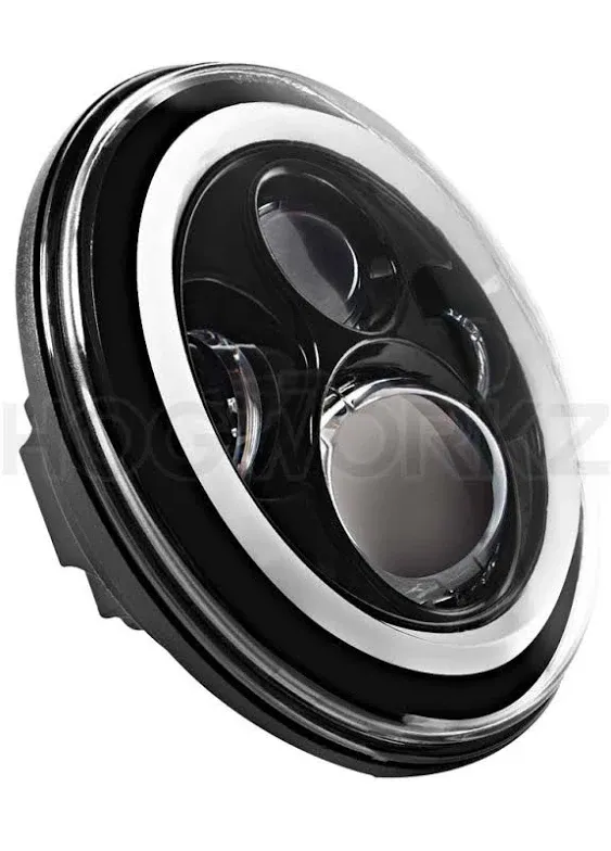 HOGWORKZ - HEADLIGHTS - 7" LED Black HaloMaker Headlight (Harley Daymaker ...