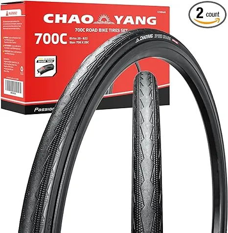 Chao YANG Urban Bicycle Tire Set, Foldable Bicycle Tire Set, Featured with Double Tread Puncture Protection,2-Piece