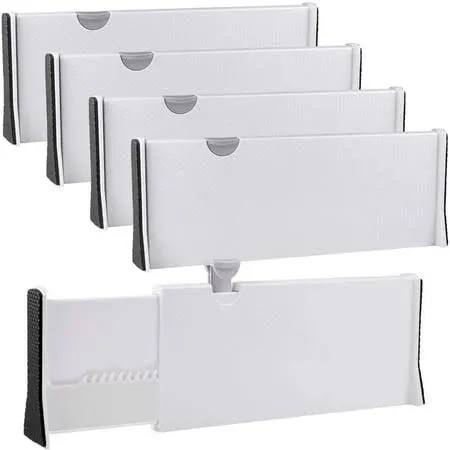 Rapturous Drawer Dividers Pack of 4 5" Tall and Expandable from 13-22" D