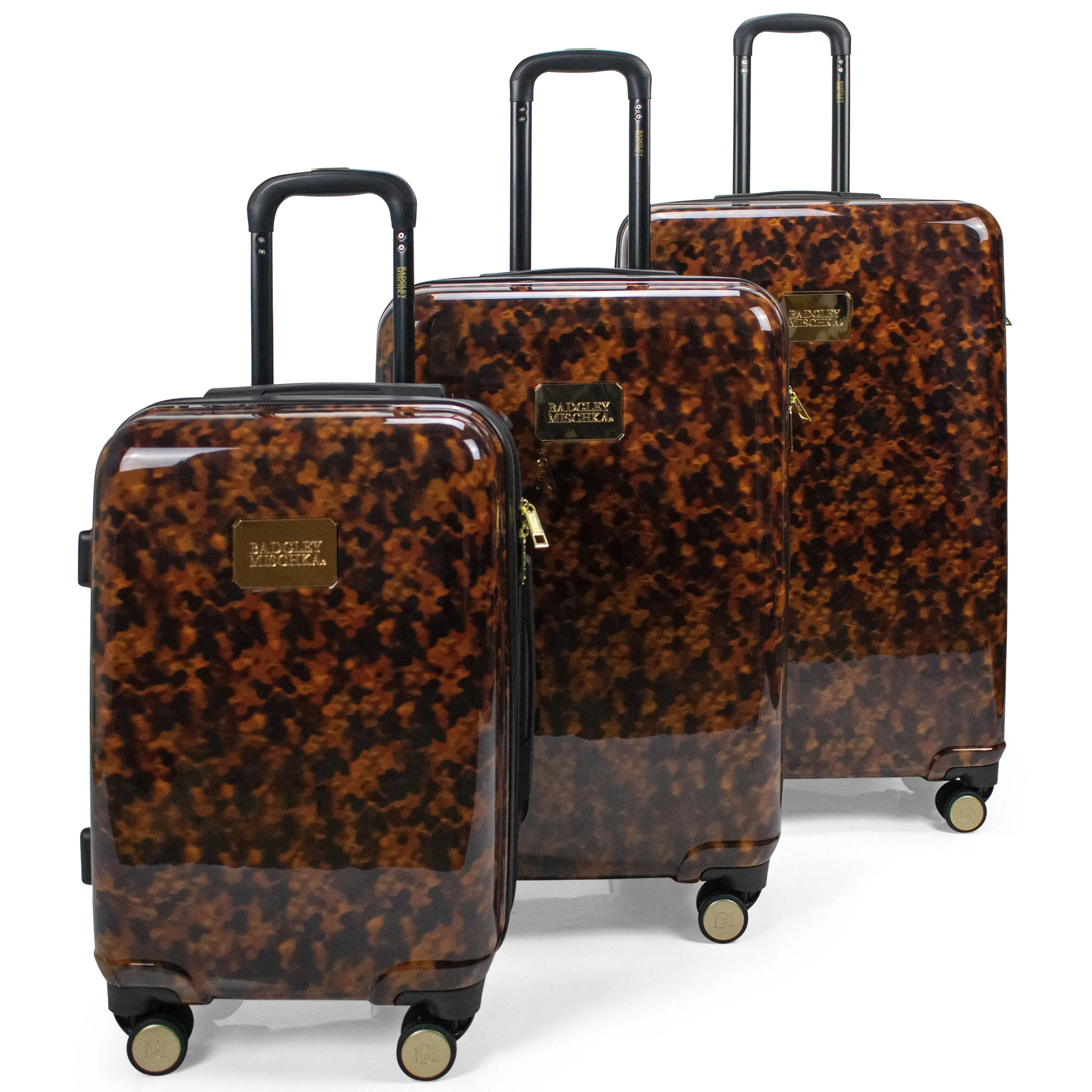 Badgley Mischka Leopard 3pc. Hardside Luggage Set