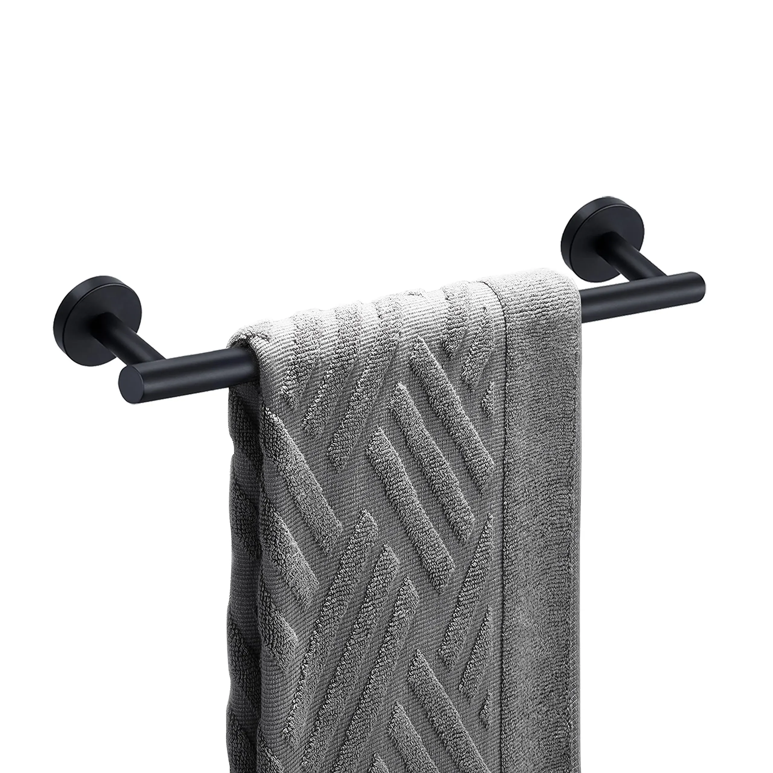 Nolimas Matte Black Bath Towel Bar Single Bars Towel Rack Rod Classic Wall Mounted SUS304 Stainless Steel Bathroom Towel Holder