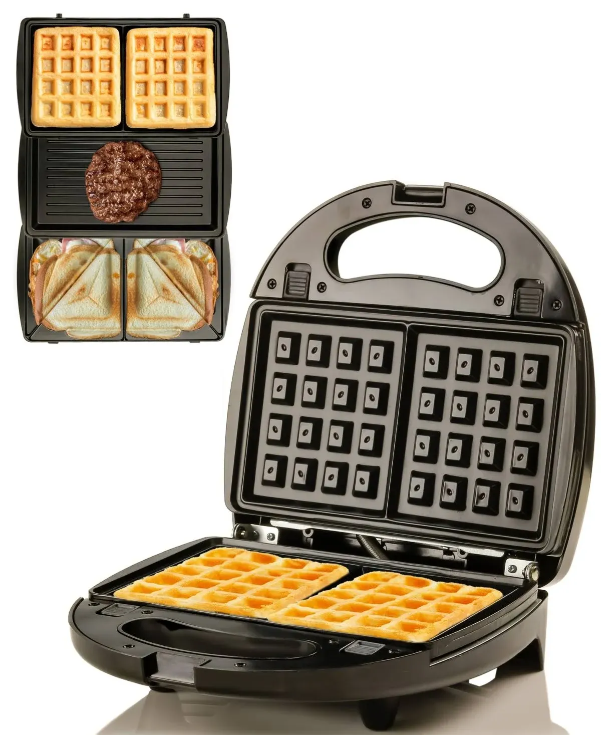 3 in 1 Electric Sandwich Maker, Panini Press Grill and Waffle Iron Set