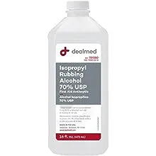 Dealmed Isopropyl Rubbing Alcohol 70% USP, First Aid Antiseptic, 16 fl. oz, (1 Pack)