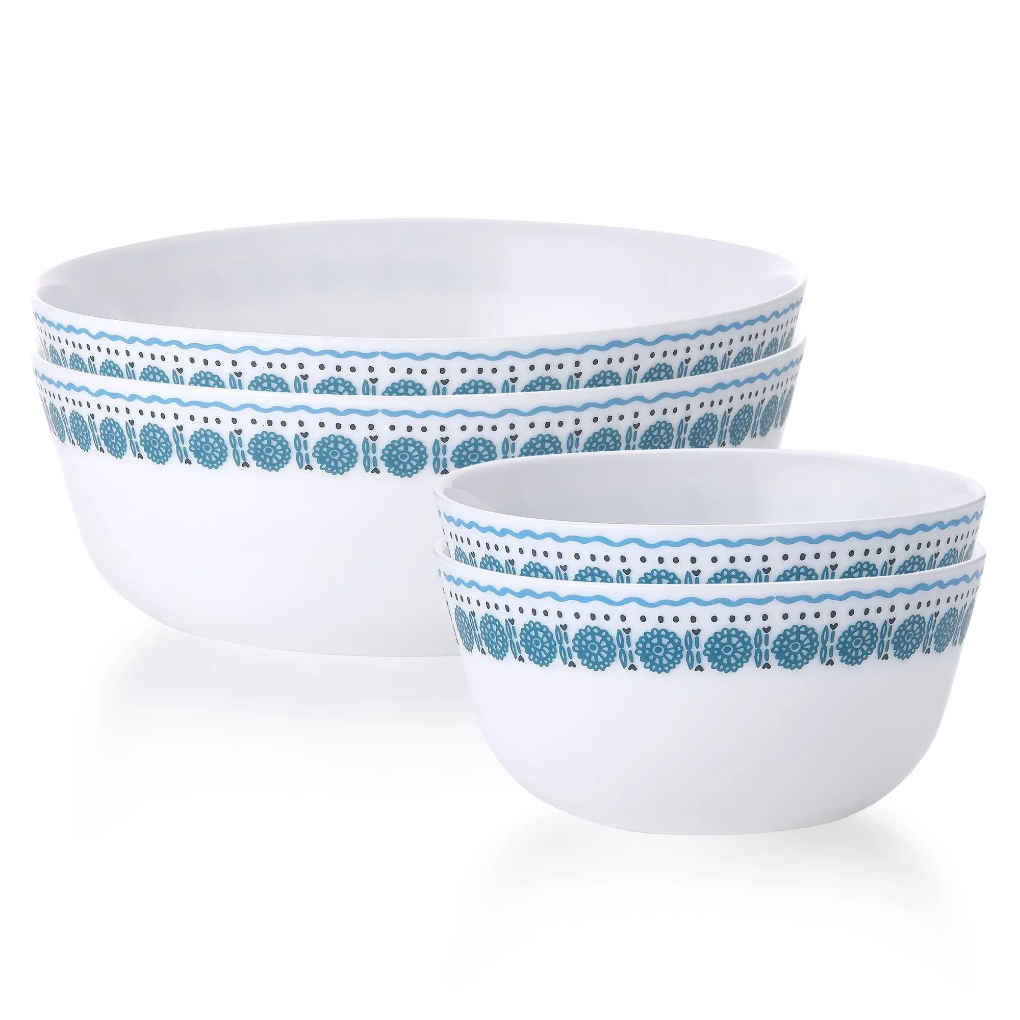 Corelle Ed Bowl Set 4pk Med, 4 Piece, Azure Medallion