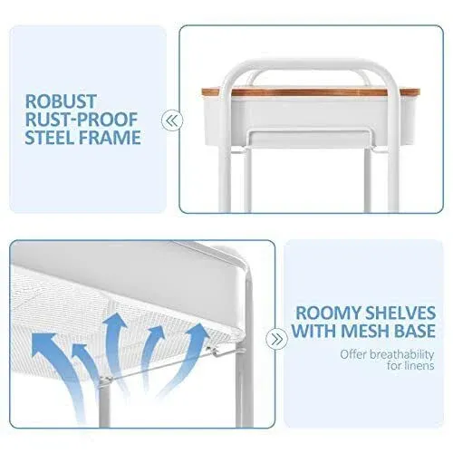 Lockable Wheels 3-Tier Storage Trolley - Durable &amp; Stylish Utility Cart in Grey