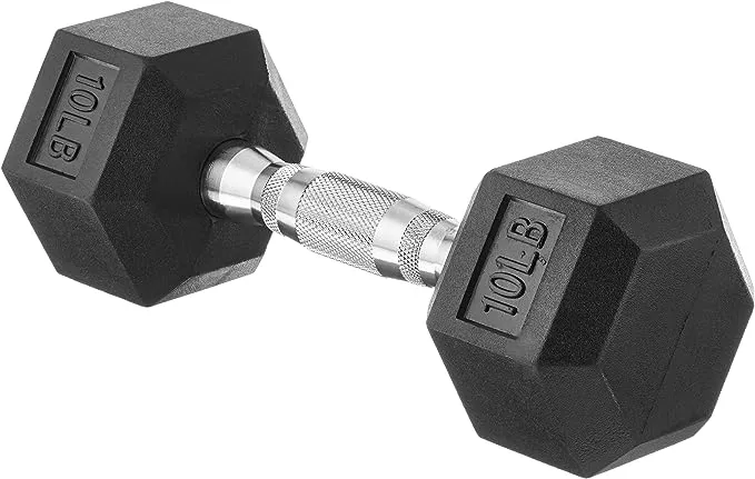 Amazon Basics Rubber Encased Hex Dumbbell