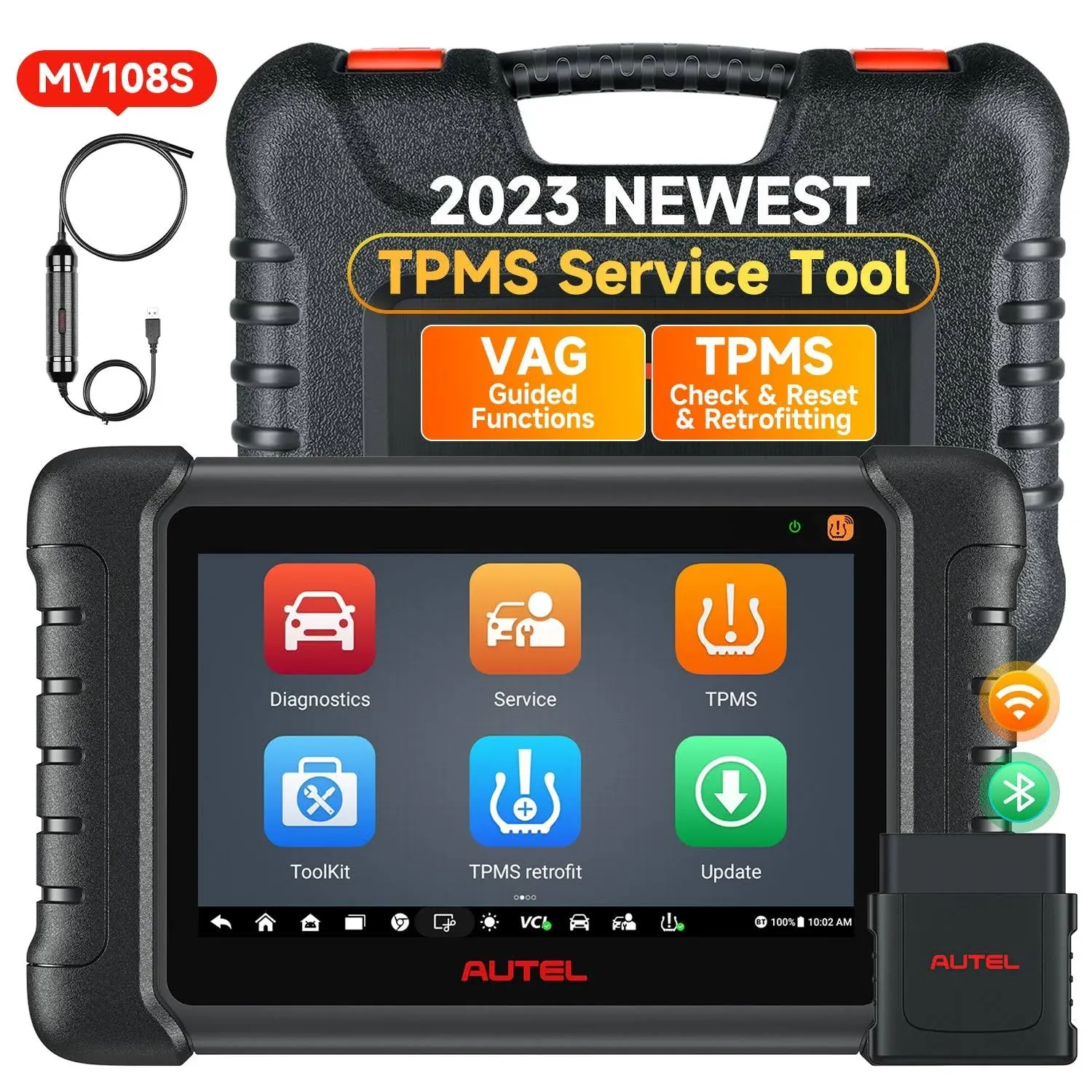 Autel MaxiPRO MP808S-TS Scanner, 2024 Bidirectional Control Scan Tool, 2-Year Free Updated, Full TPMS, ECU Coding Same as MP808BT Pro/MS906TS/MS906 Pro-TS, 31+ Services, All-System Scan & FCA AutoAuth