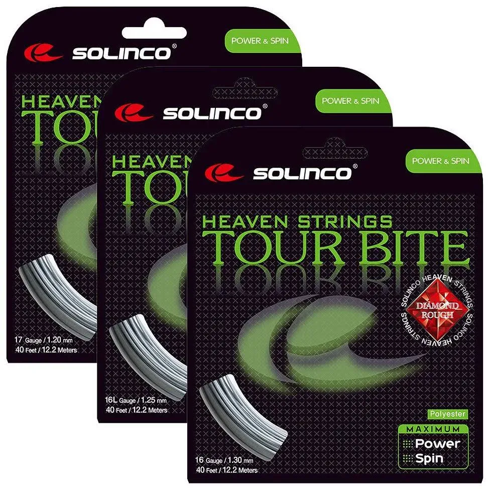 Solinco Tour Bite Diamond Rough Tennis String Set-17G-Silver