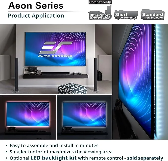 Elite Screens Aeon 180 in. Projection Screen (CineWhite) AR180WH2