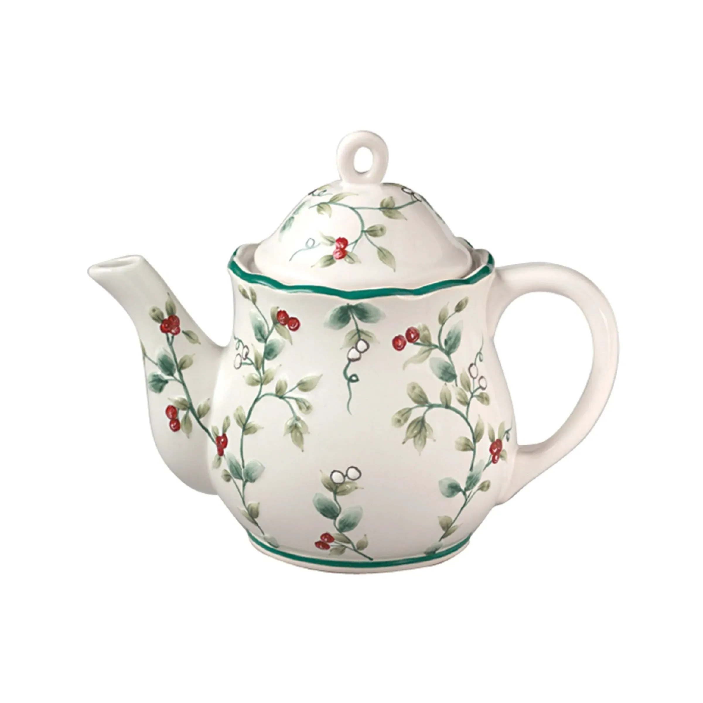 Pfaltzgraff Winterberry Sculpted 4-Cup Teapot,White