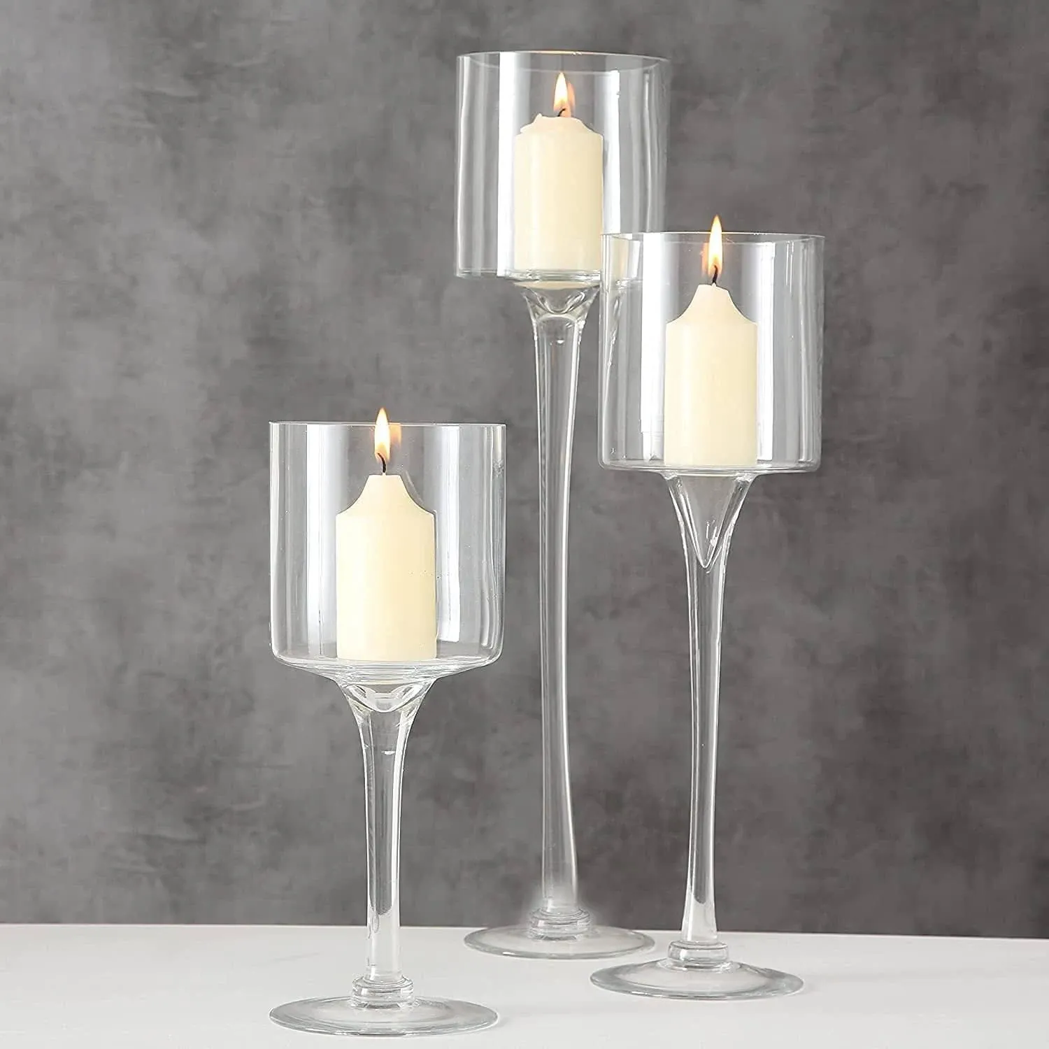 Glasseam Glass Hurricane Candle Holders