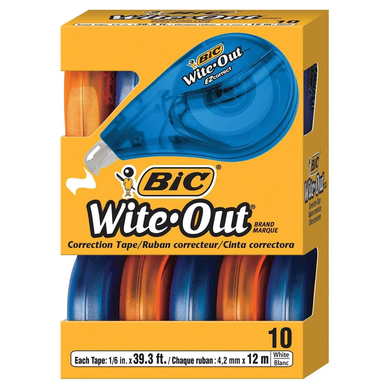 BIC Wite-Out EZ Correct Correction Tape, 10/Box