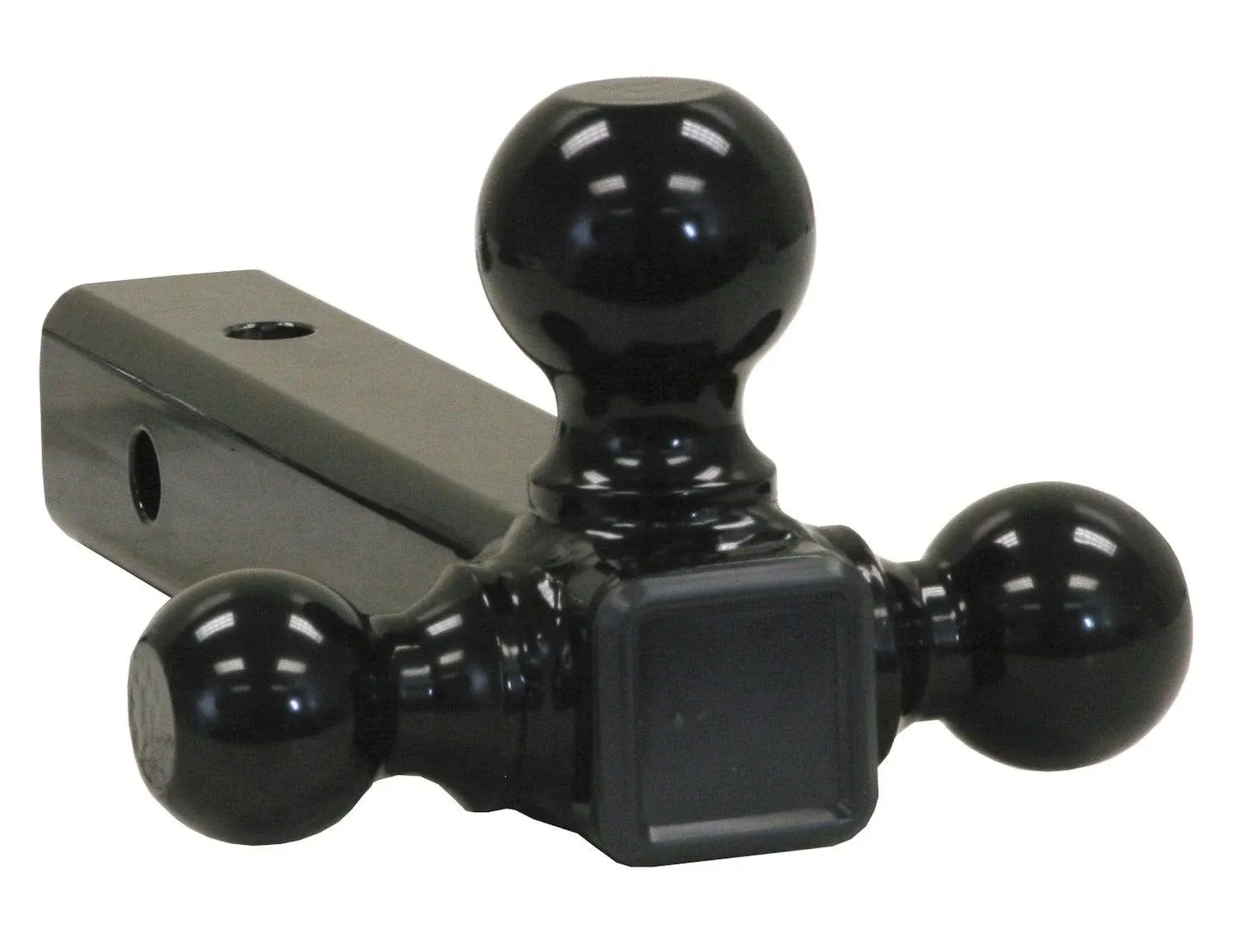 Buyers Products 1802200 Tri-Ball Hitch, Solid Shank with Black Hitch Balls, 2" Receiver Trailer Hitch, Black Powdercoat Finish, Towing Accessories for Trucks and Trailers