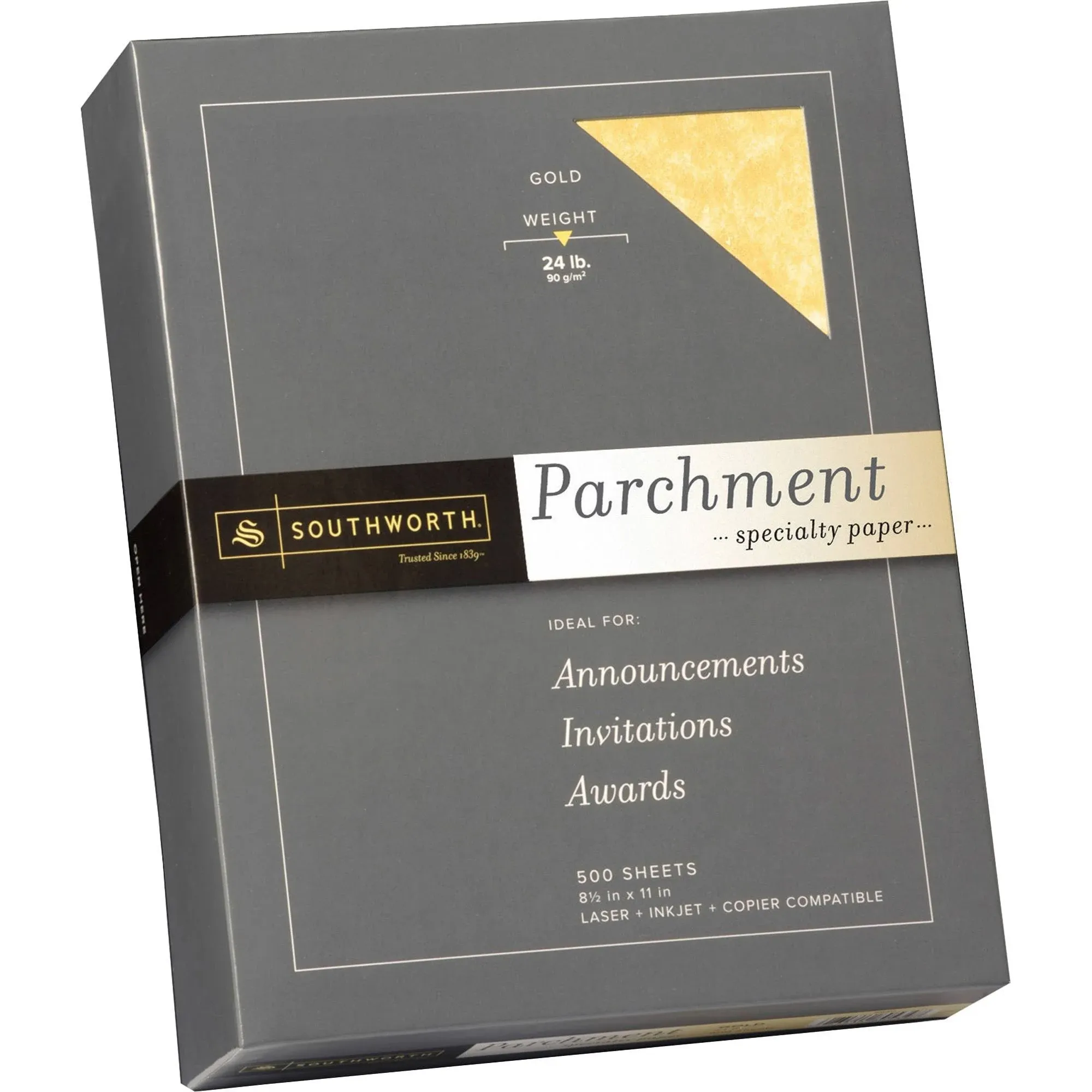 Southworth 994C Parchment Specialty Paper Gold 24 lb. 8 1/2 x 11 500/Box