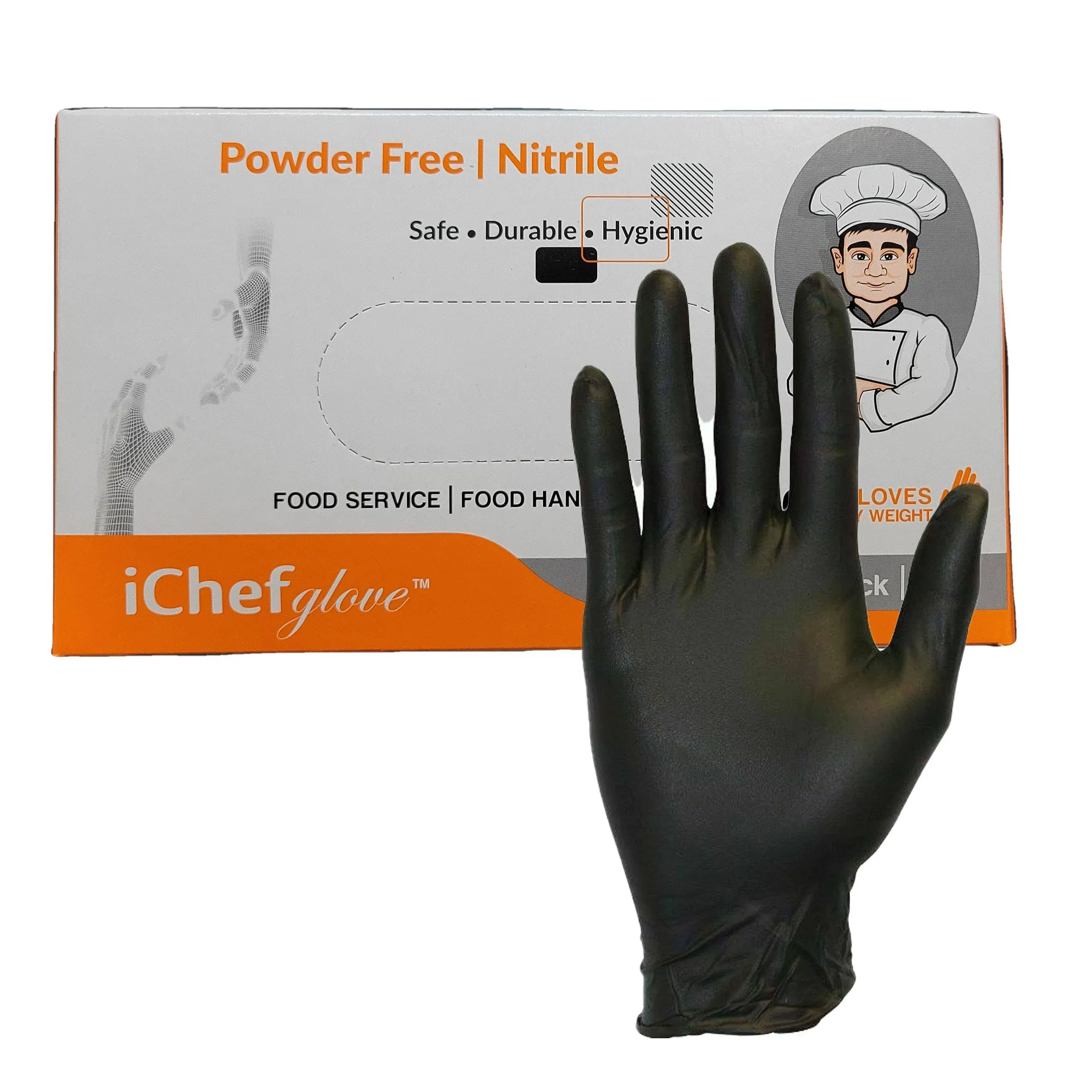 Food Service Food Handling Nitrile Gloves Black Powder Free