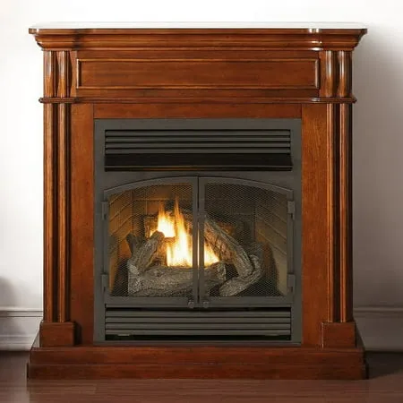 Duluth Forge Dual Fuel Ventless Gas Fireplace with Mantel 32,000 BTU