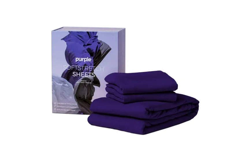 Purple True White King/California King SoftStretch Sheets