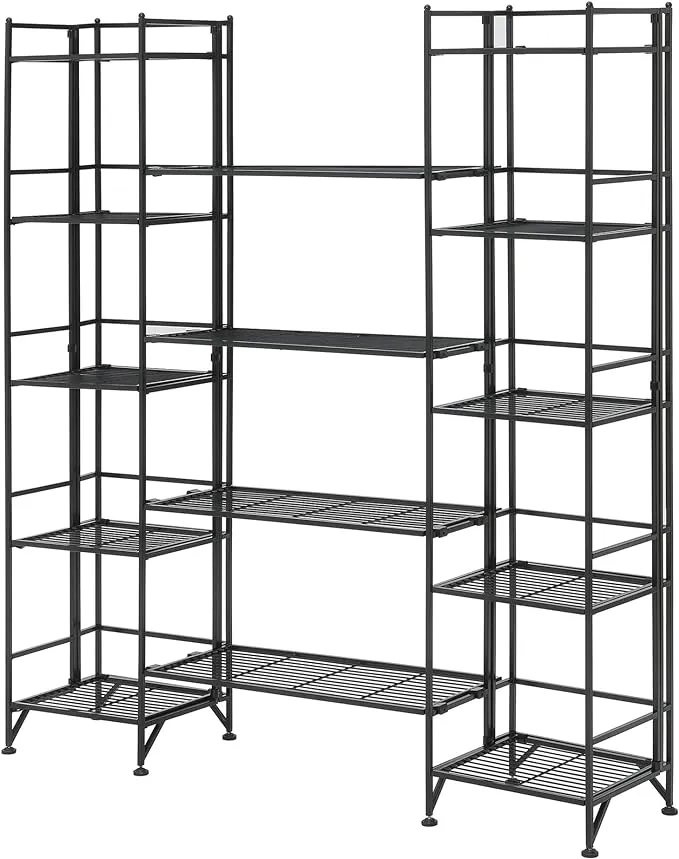 Xtra Storage 5 Tier Folding Metal Shelves With Set of 4 Extension Shelves - Contemporary - Utility Shelves - by VirVentures | Houzz