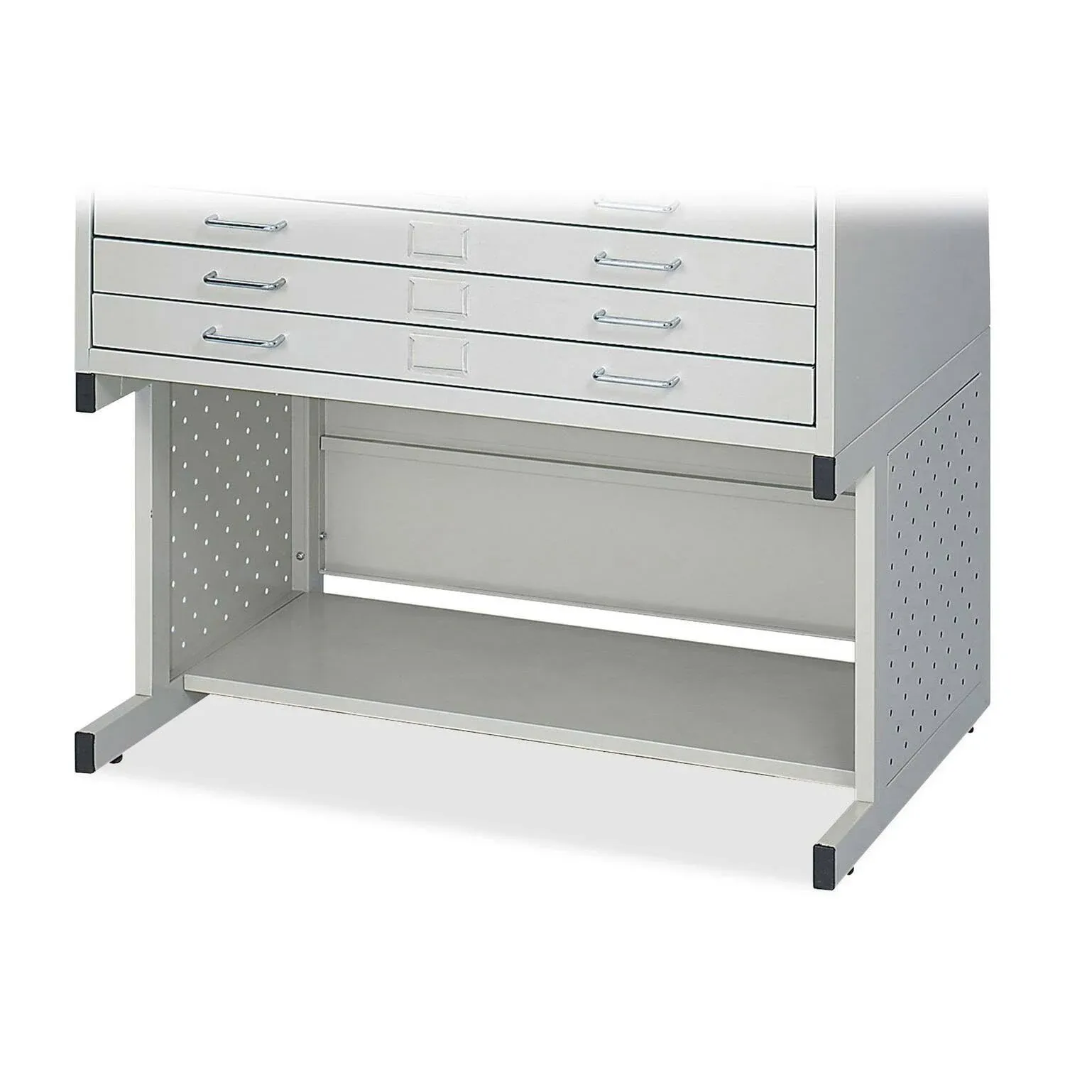 Safco Products 4969LG Facil Steel Flat File, 5 Drawer Metal Cabinet, Small (Optional Base Sold Separately), Light Gray