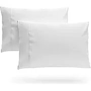 Cosy House Collection Luxury Rayon Derived from Bamboo Blend Ultra Soft Pillow Cases - Cooling & Breathable - Set of 2 Pillowcases with Envelope Closure (Standard, White)