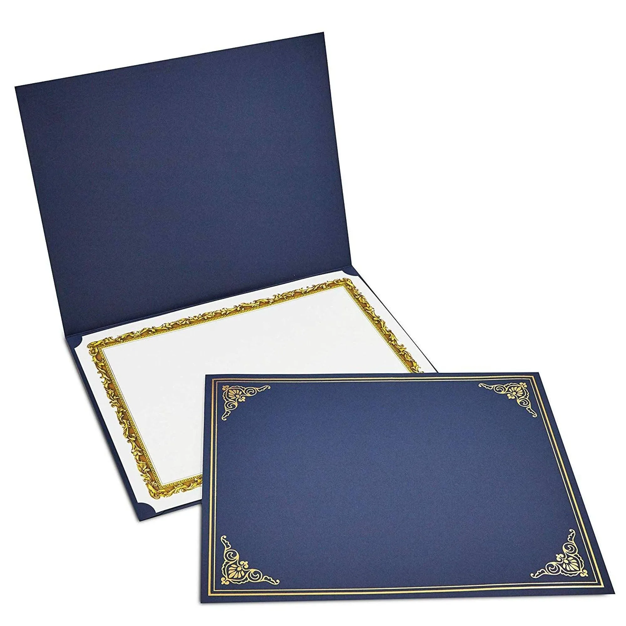 12-Pack Navy Blue Certificate Holders - Use as Award, Diploma Cover, Letter-Size