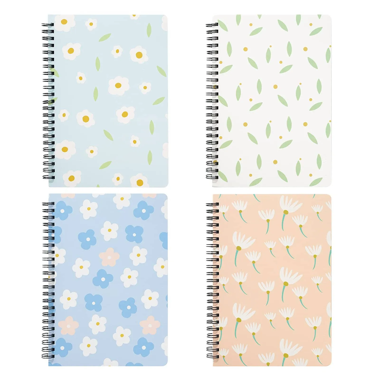 Rhuyoshn 4 Pack Glittering Spiral Notebooks