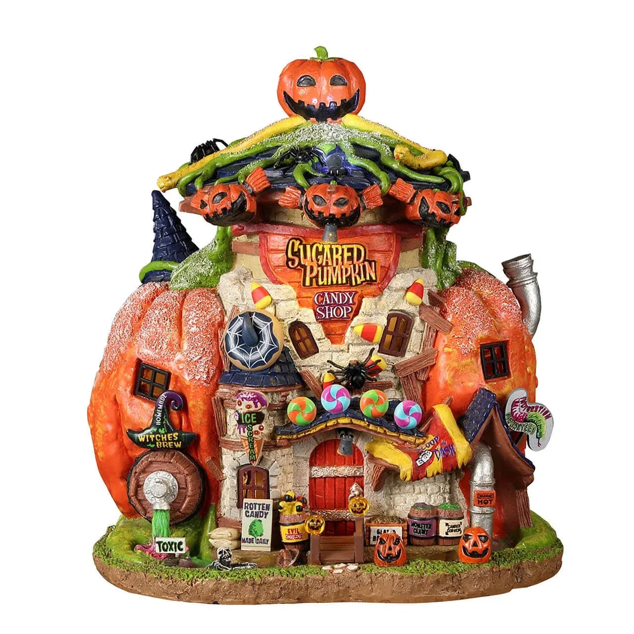 Spooky Town Sugared Pumpkin Candy Shoppe Village