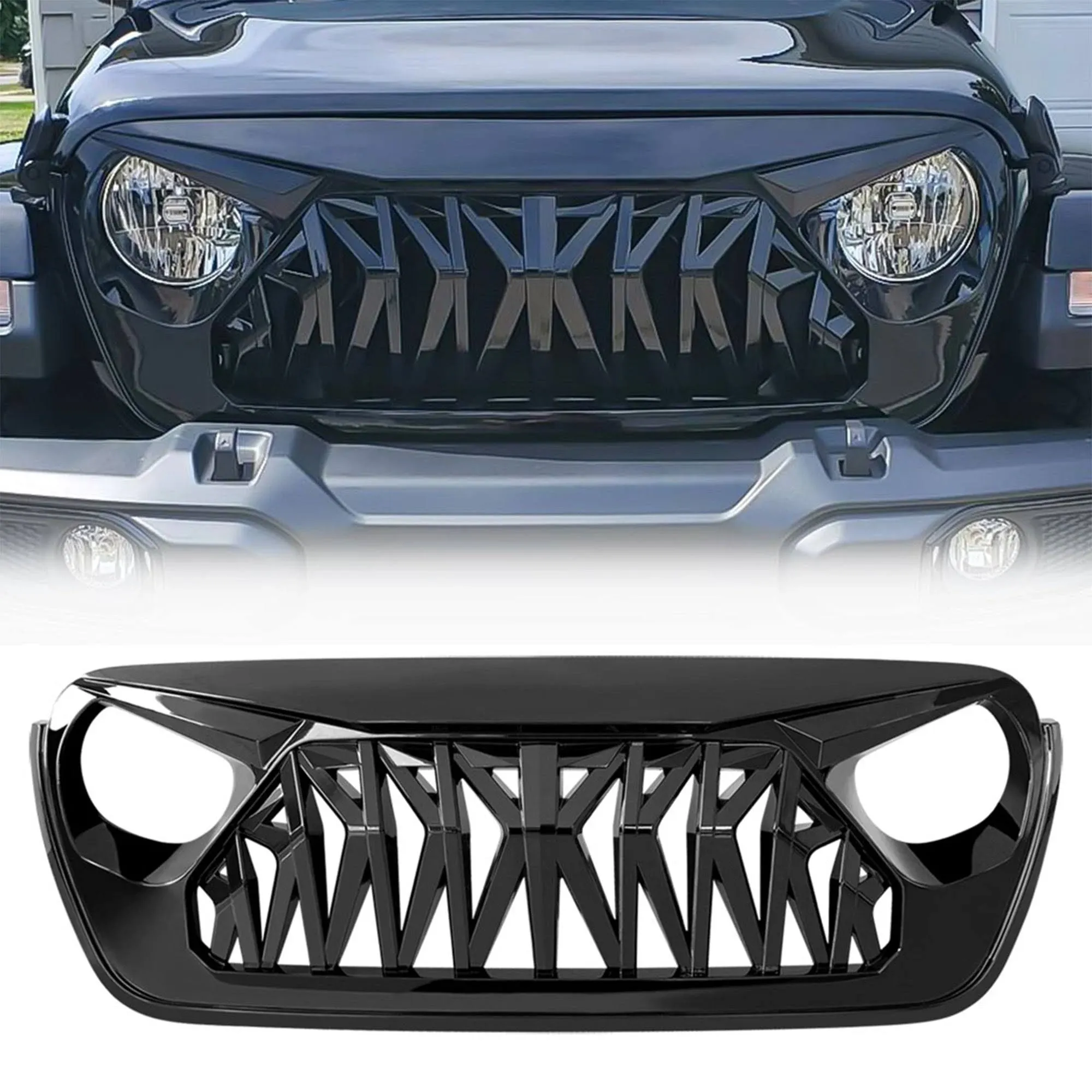 American Modified Shark Grille for 2018+ Jeep Wrangler JL & 2020+ Gladiator JT