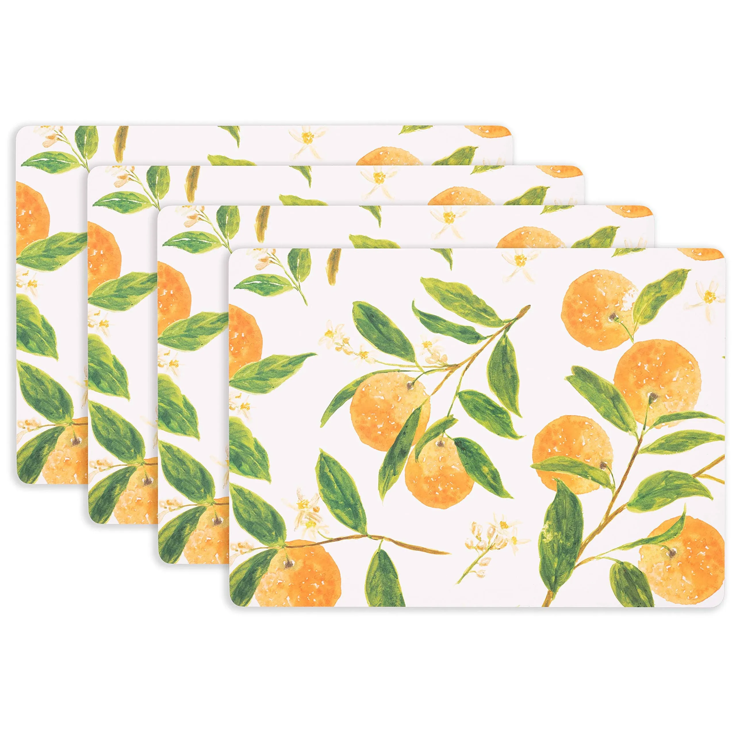 Cork Placemats 16 x 12-Inch Set of 4 Chateau Citrus Oranges Print