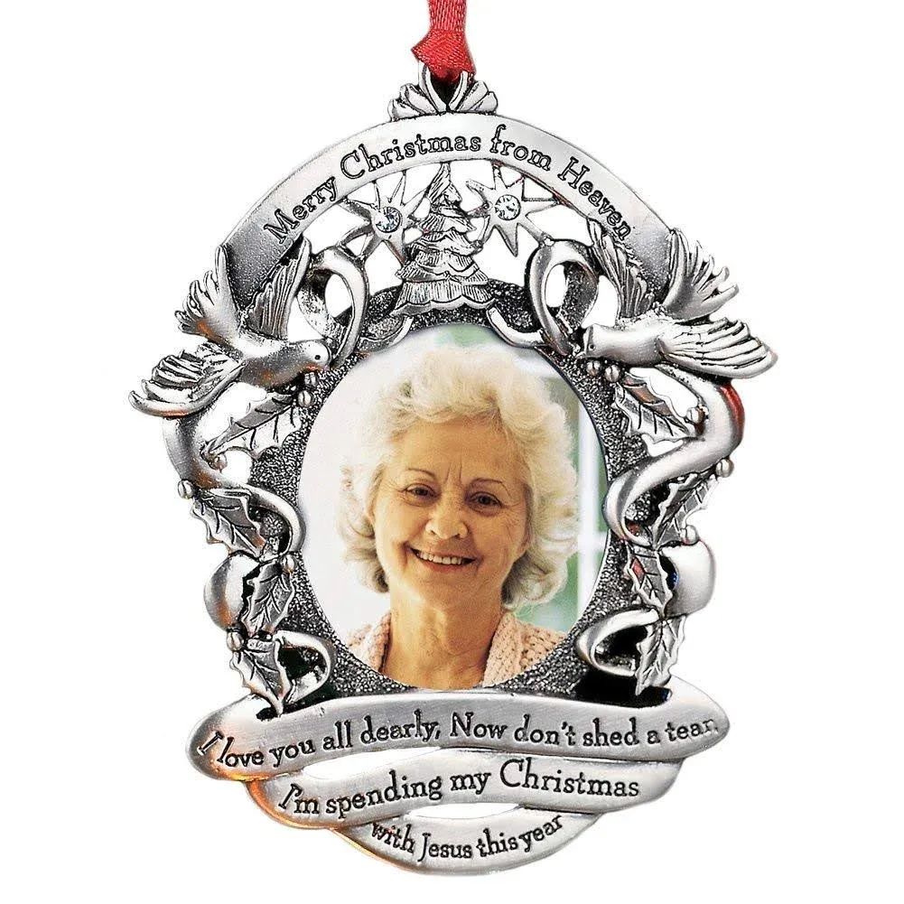 Merry Christmas From Heaven Photo Ornament, Loved One Memorial Tree Decoration