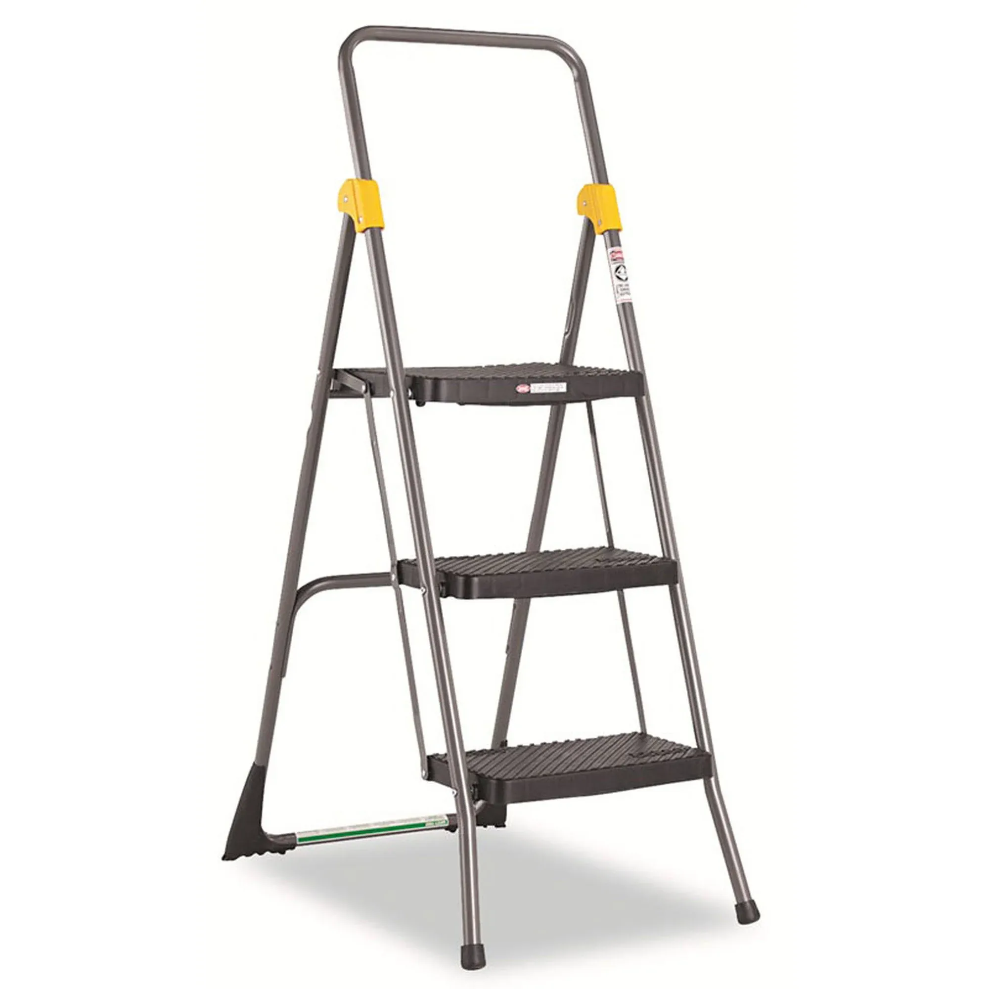 COSCO Folding Step: 3 Steps, 31 1/2 in Top Step Ht, 14 1/2 in Bottom Wd, 300 lb Load Capacity, Gray