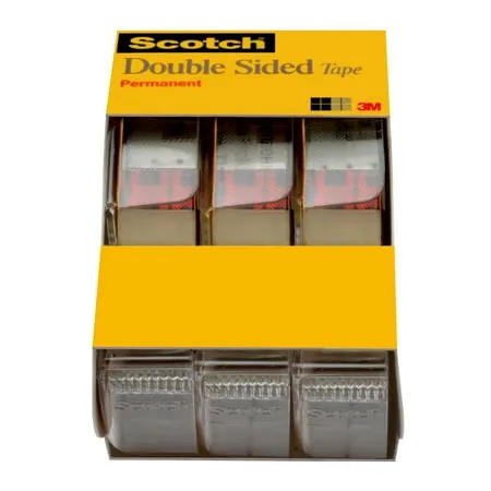 Scotch Tape, Double-Sided, Permanent - 3 rolls